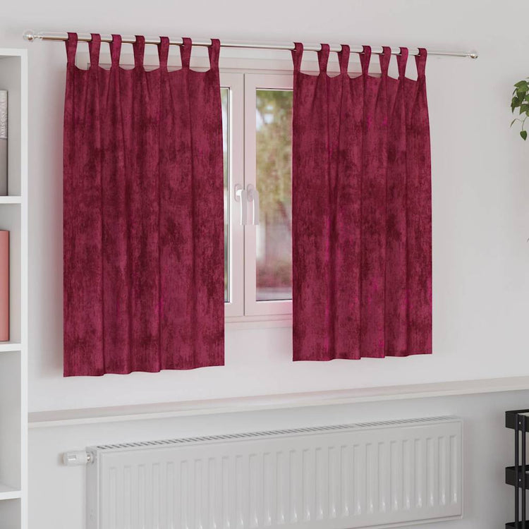 VidaXL rideaux de velours 2 pcs rouge vin 140 x 140 cm velours