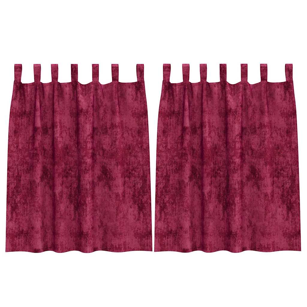 VidaXL rideaux de velours 2 pcs rouge vin 140 x 140 cm velours