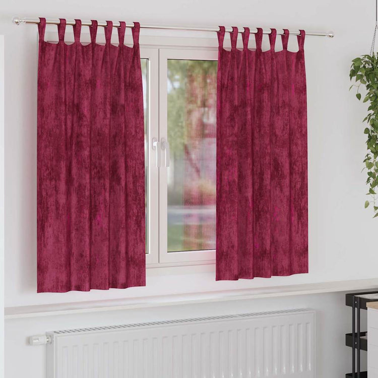 VidaXL rideaux de velours 2 pcs rouge vin 175 x 140 cm velours