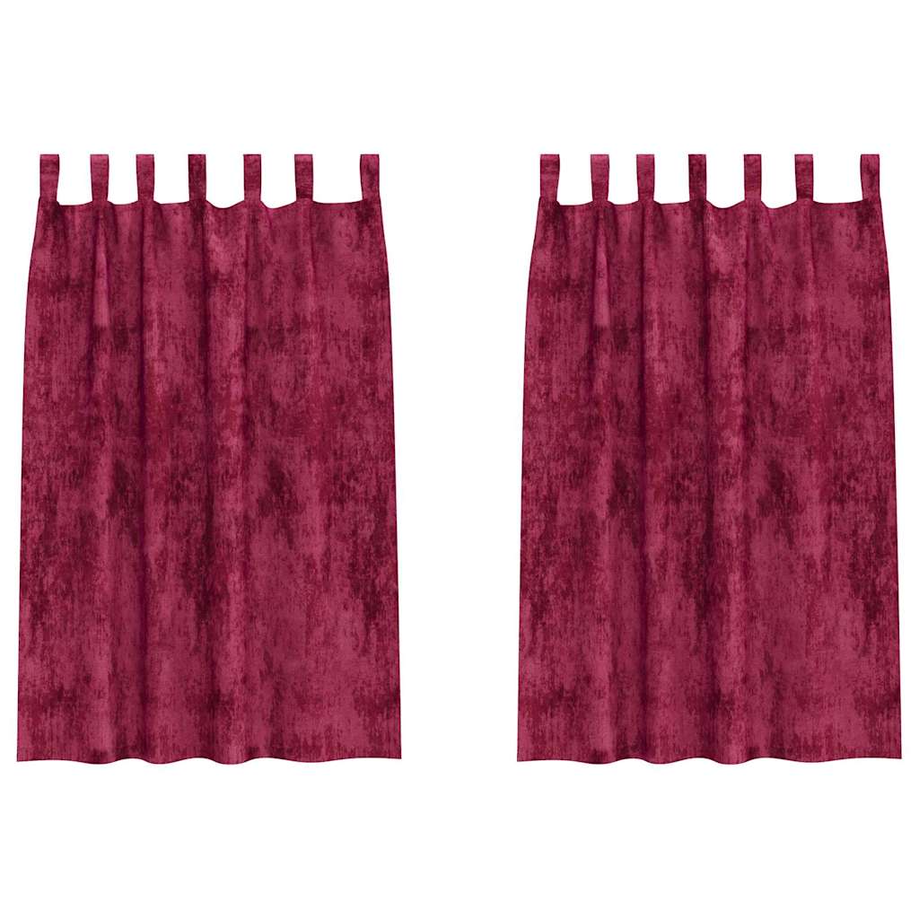 VidaXL rideaux de velours 2 pcs rouge vin 175 x 140 cm velours