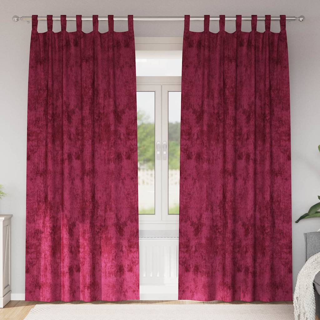 VidaXL rideaux de velours 2 pcs rouge vin 225 x 140 cm velours