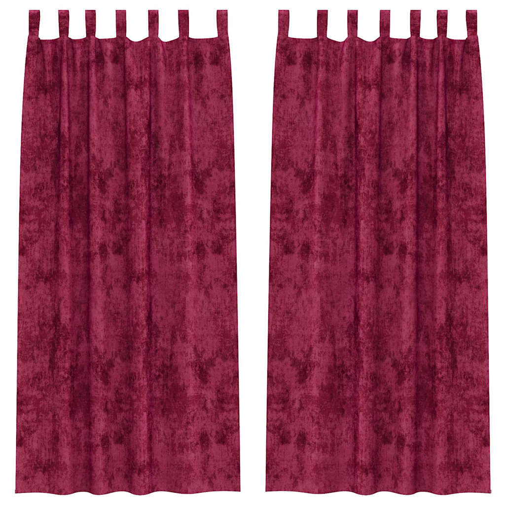 VidaXL rideaux de velours 2 pcs rouge vin 225 x 140 cm velours