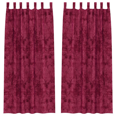 VidaXL rideaux de velours 2 pcs rouge vin 225 x 140 cm velours