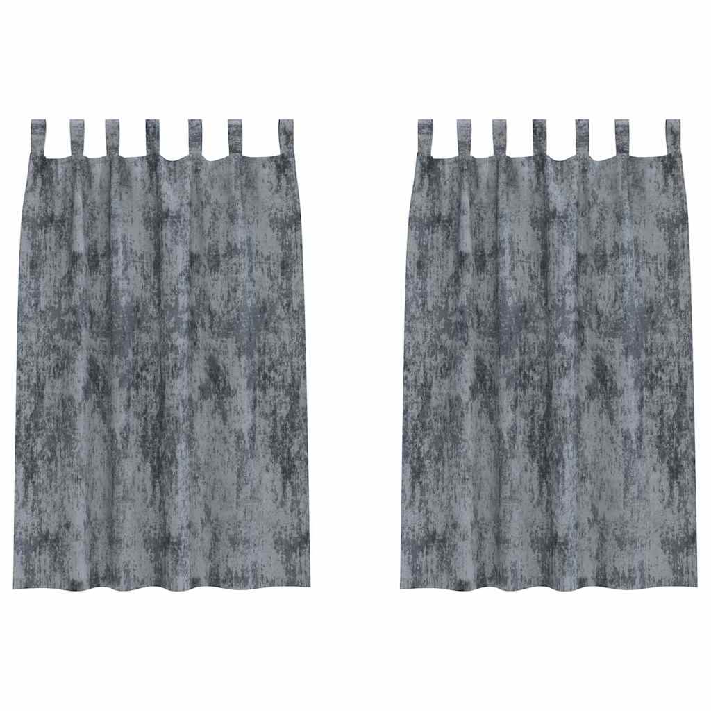 VidaXL rideaux de velours 2 pcs gris argenté 175 x 140 cm velours