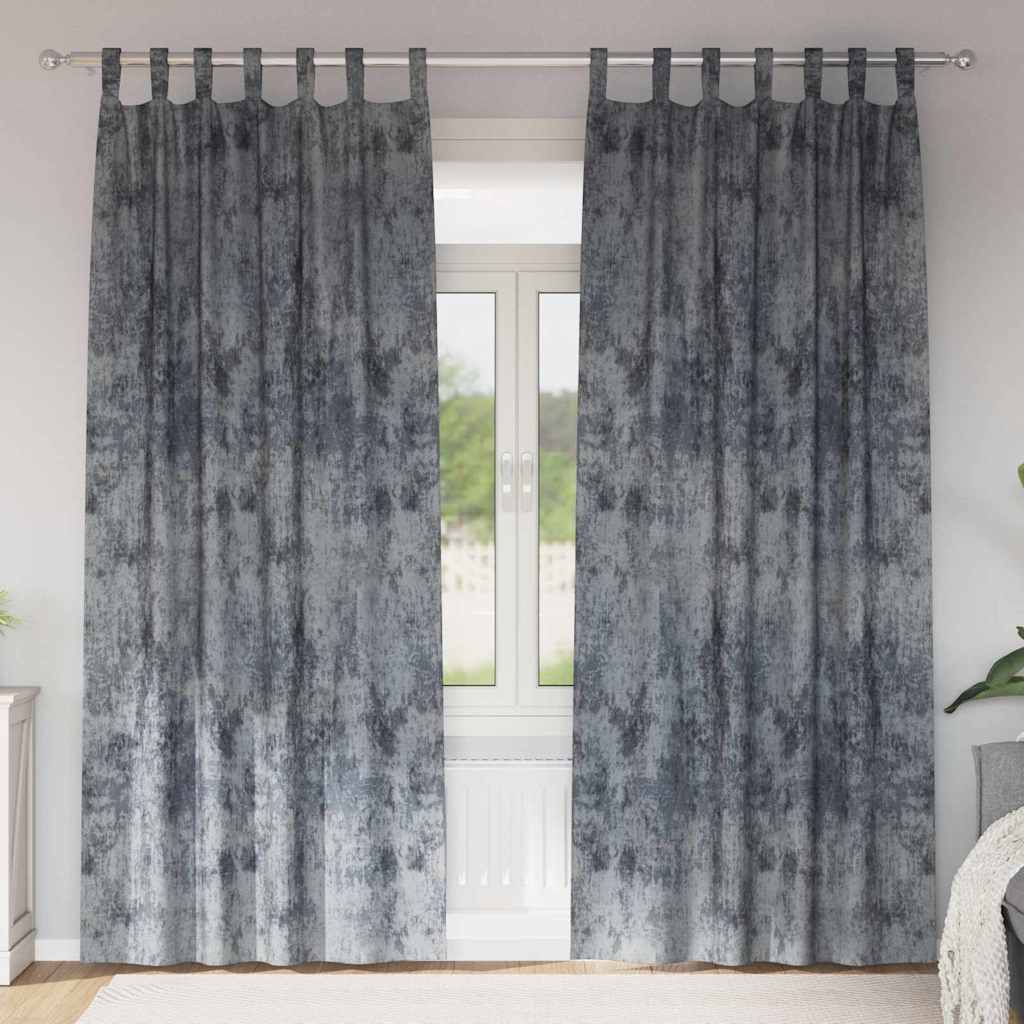 VidaXL rideaux de velours 2 pcs gris argenté 225 x 140 cm velours