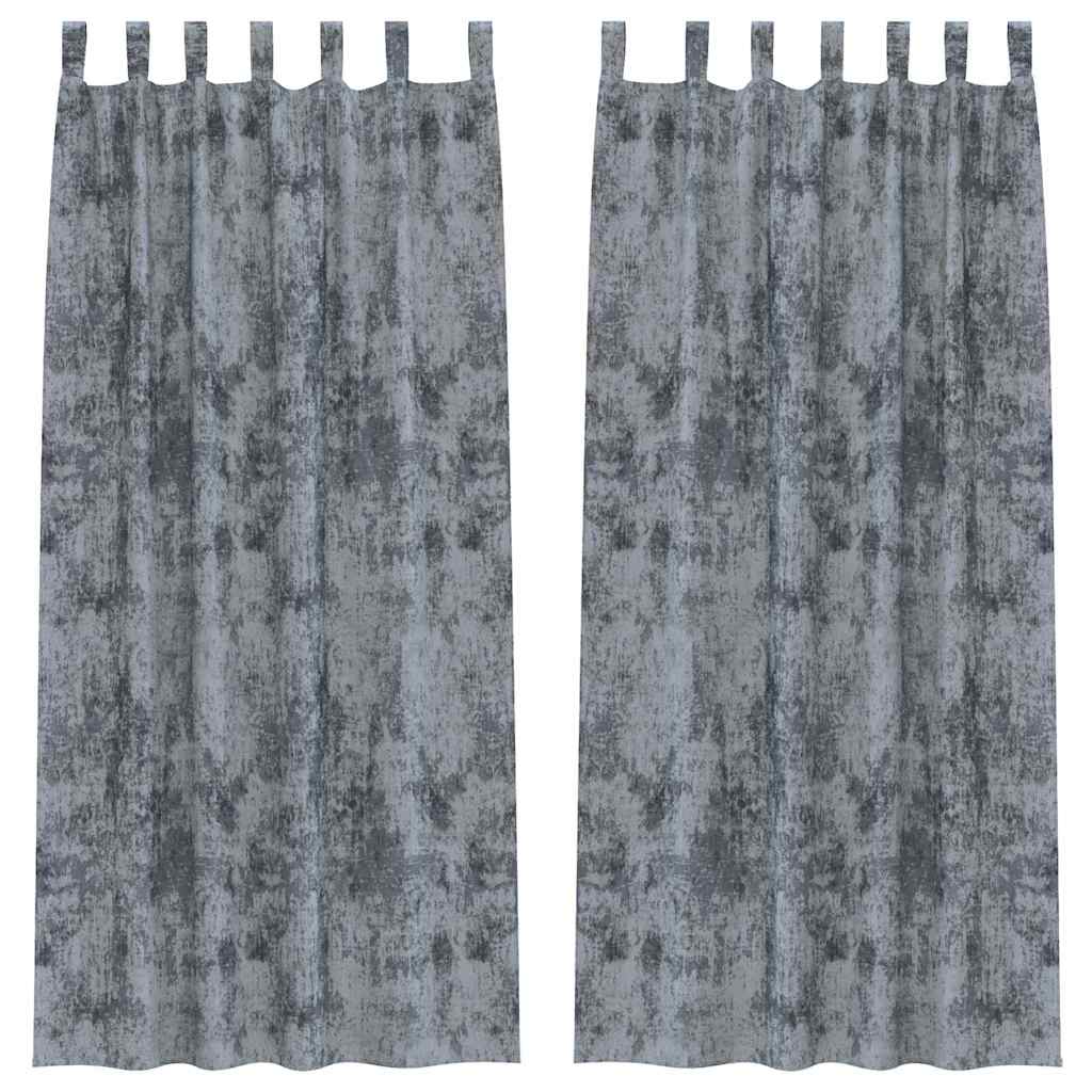 VidaXL rideaux de velours 2 pcs gris argenté 245 x 140 cm velours