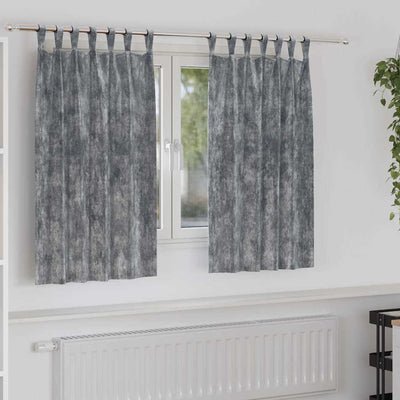 VidaXL rideaux en velours avec rideaux 2 pcs gris 140 x 140 cm velours
