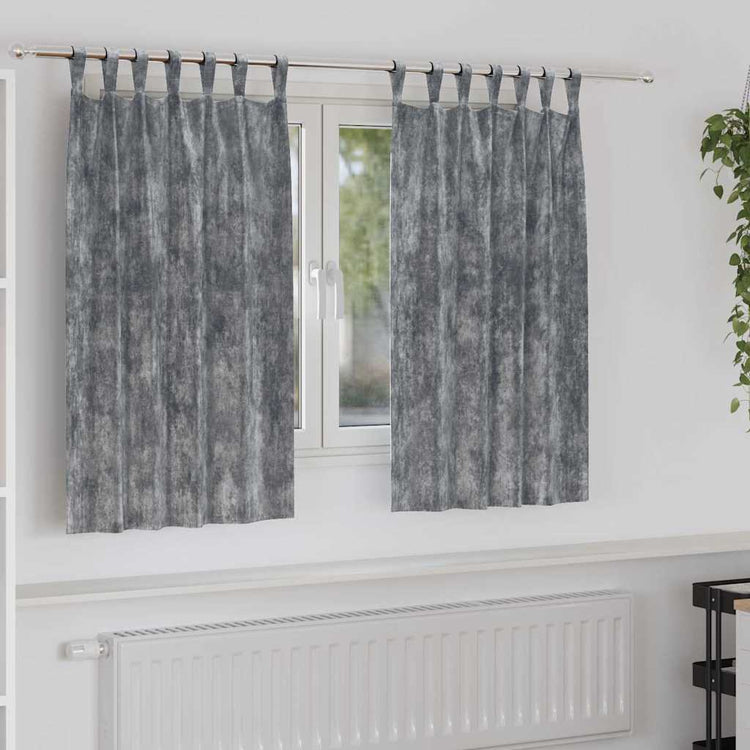 VidaXL rideaux en velours avec rideaux 2 pcs gris 140 x 140 cm velours