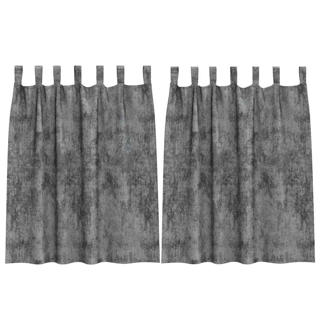 VidaXL rideaux en velours avec rideaux 2 pcs gris 140 x 140 cm velours