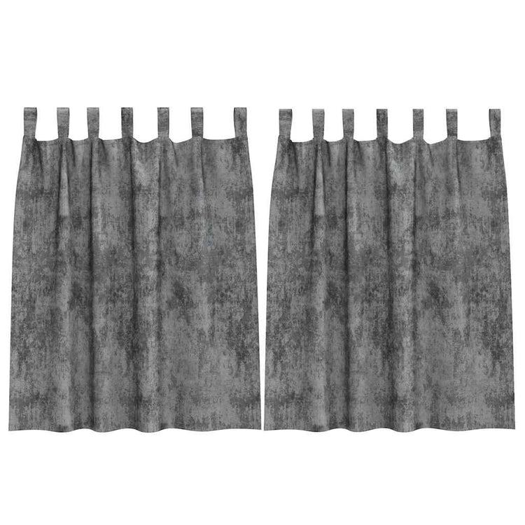 VidaXL rideaux en velours avec rideaux 2 pcs gris 140 x 140 cm velours
