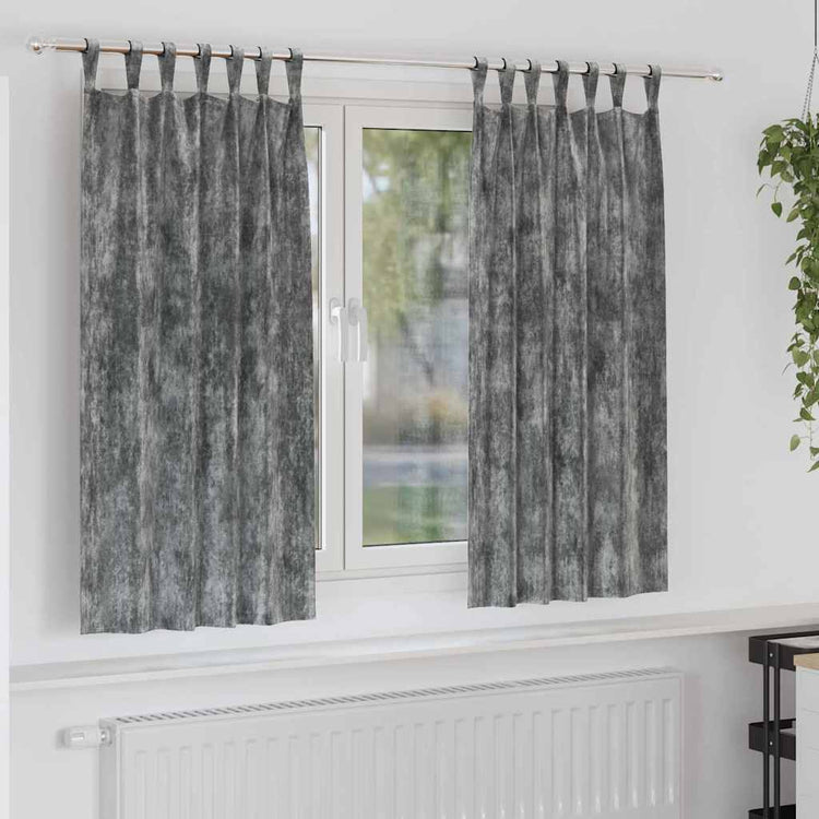 VidaXL rideaux en velours avec rideaux 2 pcs gris 175 x 140 cm velours