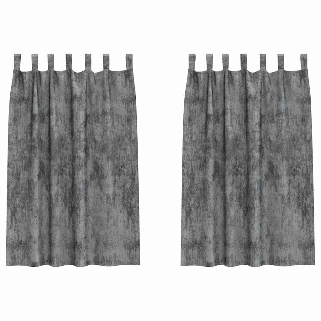 VidaXL rideaux en velours avec rideaux 2 pcs gris 175 x 140 cm velours