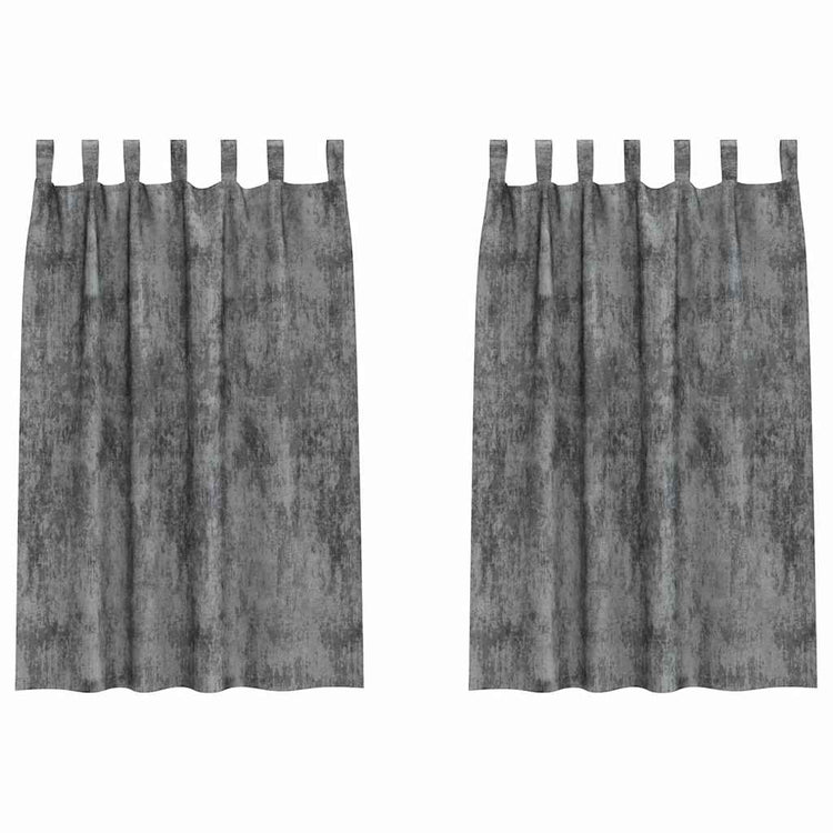 VidaXL rideaux en velours avec rideaux 2 pcs gris 175 x 140 cm velours