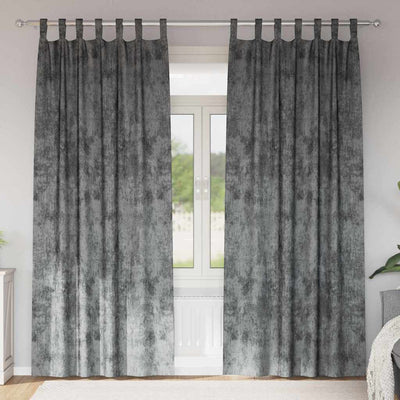 VidaXL rideaux en velours avec rideaux 2 pièces gris 225 x 140 cm velours