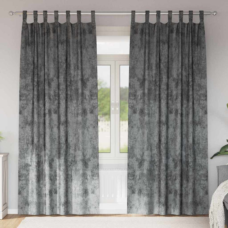 VidaXL rideaux en velours avec rideaux 2 pièces gris 225 x 140 cm velours