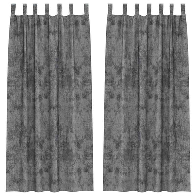 VidaXL rideaux en velours avec rideaux 2 pièces gris 225 x 140 cm velours