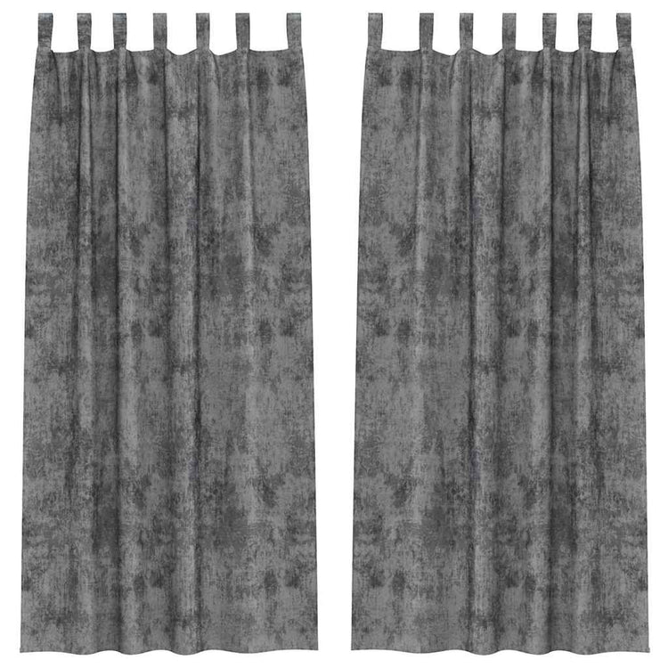 VidaXL rideaux en velours avec rideaux 2 pièces gris 260 x 140 cm velours
