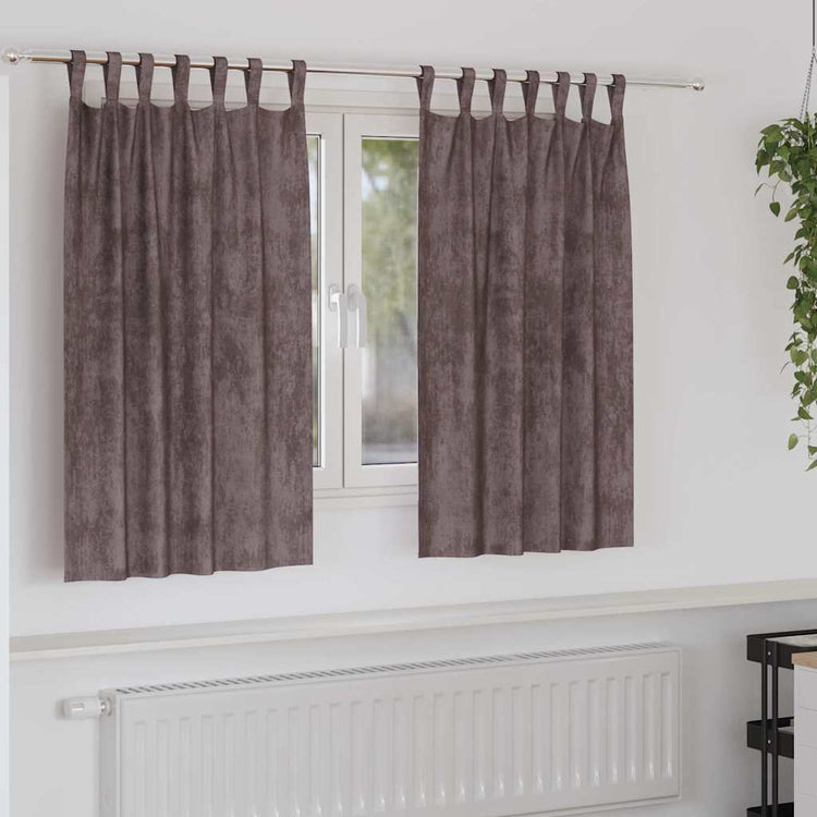 VidaXL rideaux en velours avec rideaux 2 pcs marron 140 x 140 cm velours