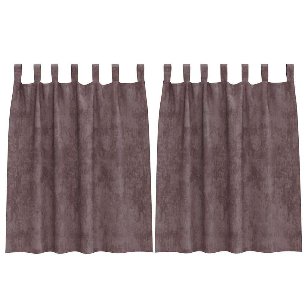 VidaXL rideaux en velours avec rideaux 2 pcs marron 140 x 140 cm velours