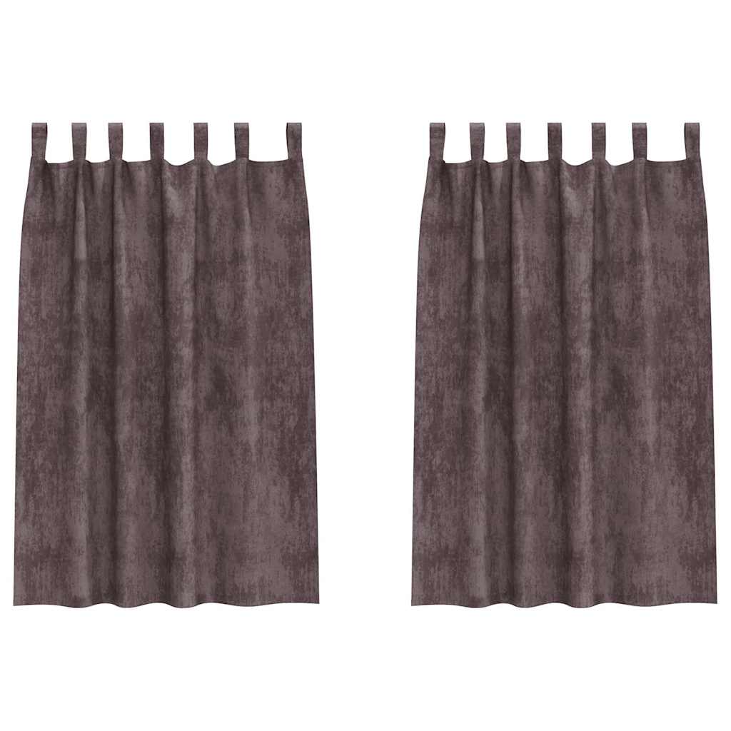 VidaXL rideaux en velours avec rideaux 2 pcs marron 175 x 140 cm velours