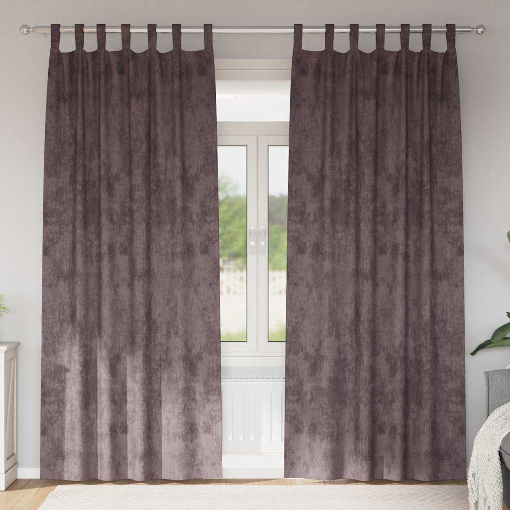 VidaXL rideaux en velours avec rideaux 2 pcs marron 225 x 140 cm velours
