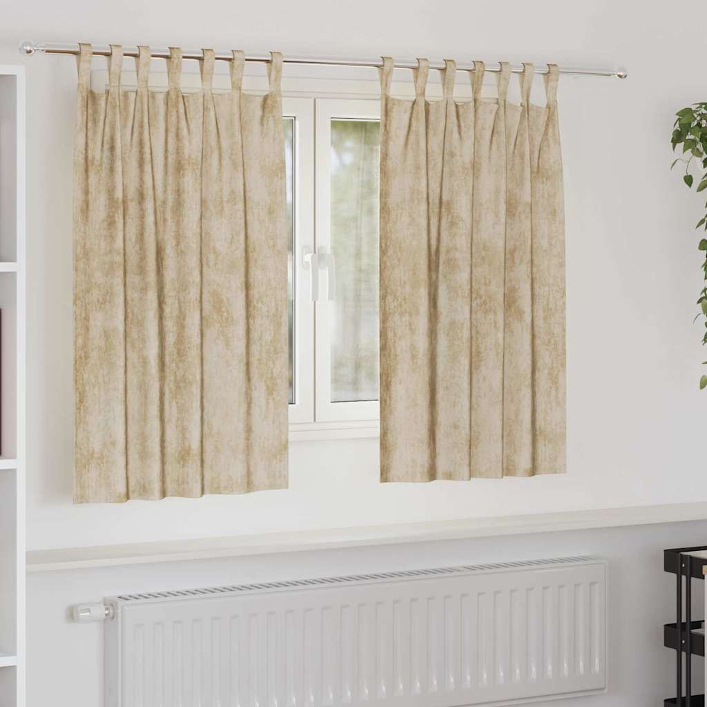 VidaXL rideaux en velours avec rideaux 2 pcs crème 140 x 140 cm velours