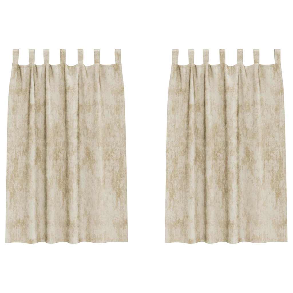 VidaXL rideaux en velours avec rideaux 2 pcs crème 175 x 140 cm velours