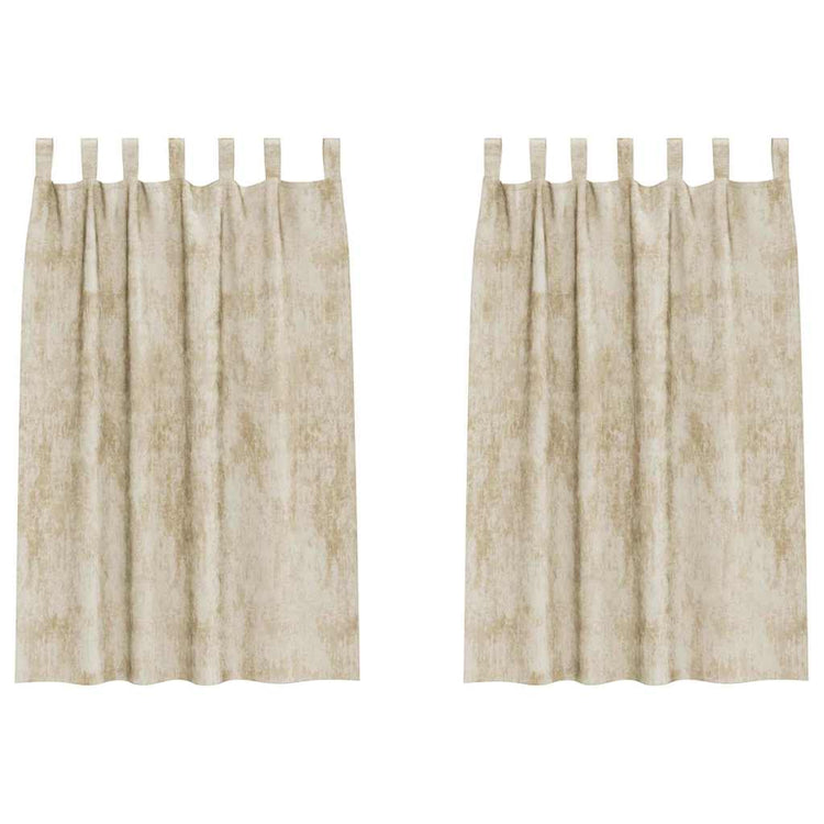 VidaXL rideaux en velours avec rideaux 2 pcs crème 175 x 140 cm velours