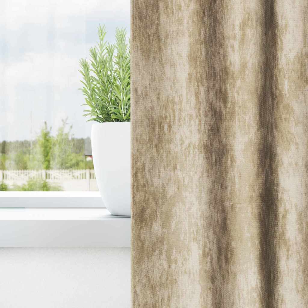VidaXL rideaux en velours avec rideaux 2 pcs crème 225 x 140 cm velours