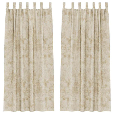 VidaXL rideaux en velours avec rideaux 2 pcs crème 245 x 140 cm velours