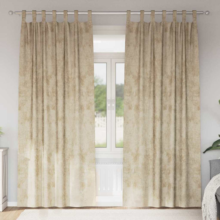 VidaXL rideaux en velours avec rideaux 2 pcs crème 260 x 140 cm velours