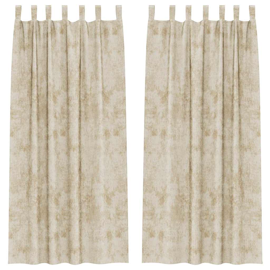 VidaXL rideaux en velours avec rideaux 2 pcs crème 260 x 140 cm velours