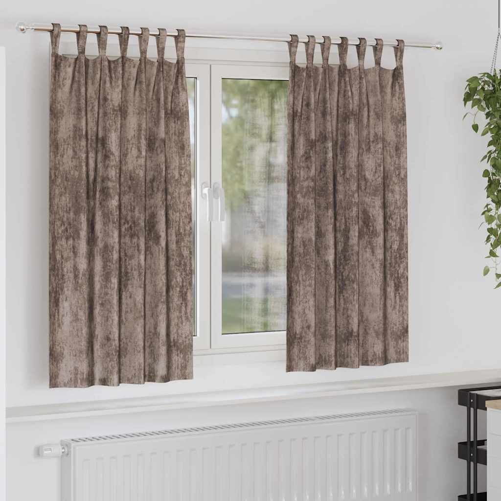 VidaXL rideaux de velours 2 pcs cappuccino 175 x 140 cm velours