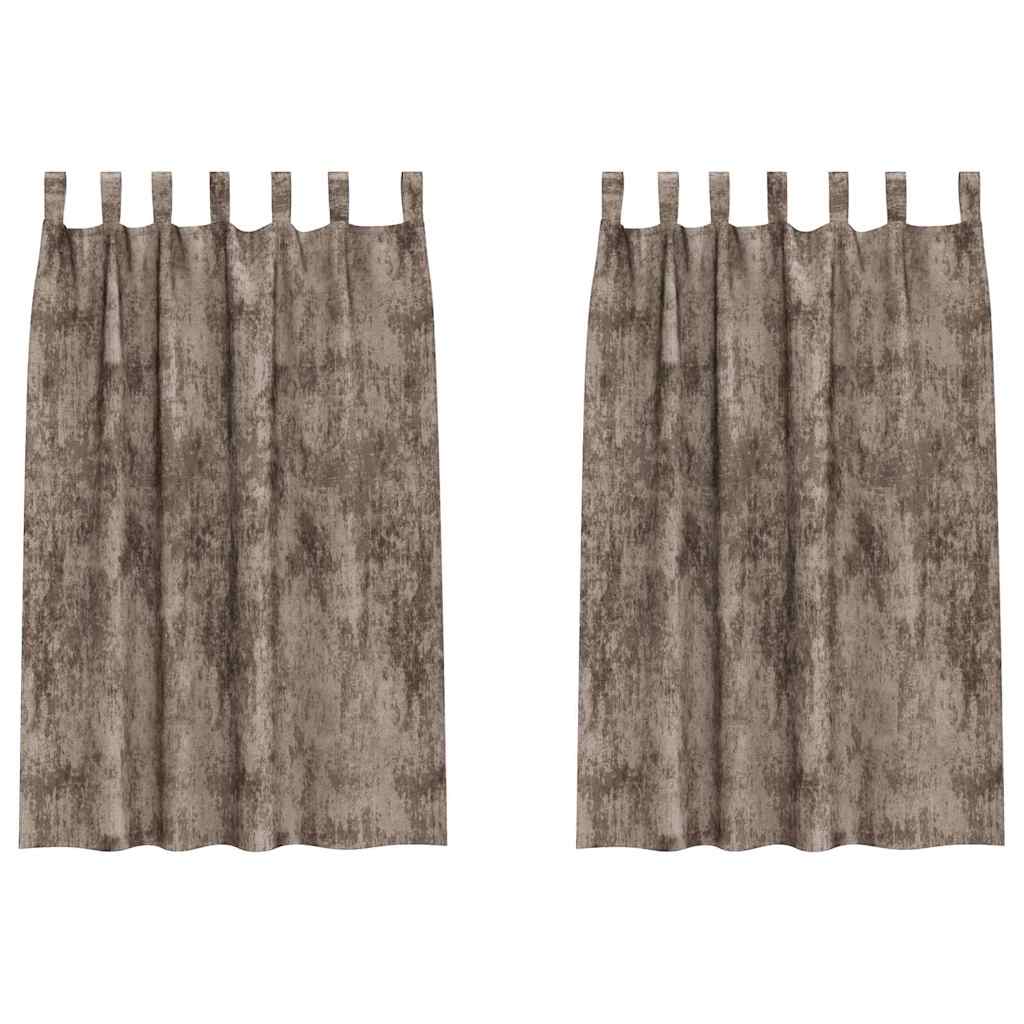 VidaXL rideaux de velours 2 pcs cappuccino 175 x 140 cm velours