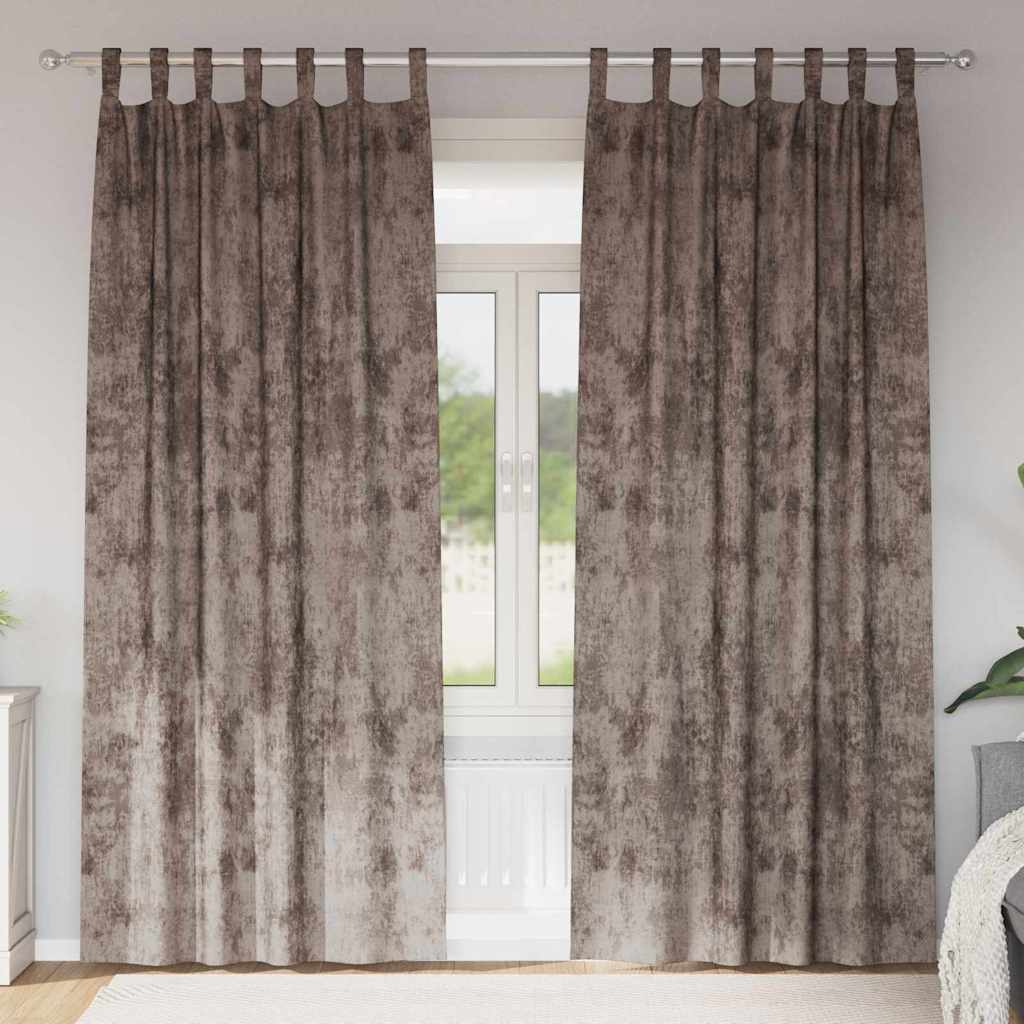 VidaXL rideaux de velours 2 pcs cappuccino 245 x 140 cm velours