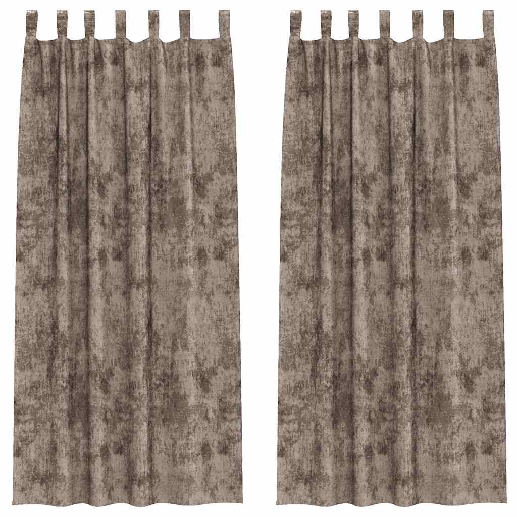 VidaXL rideaux de velours 2 pcs cappuccino 260 x 140 cm velours