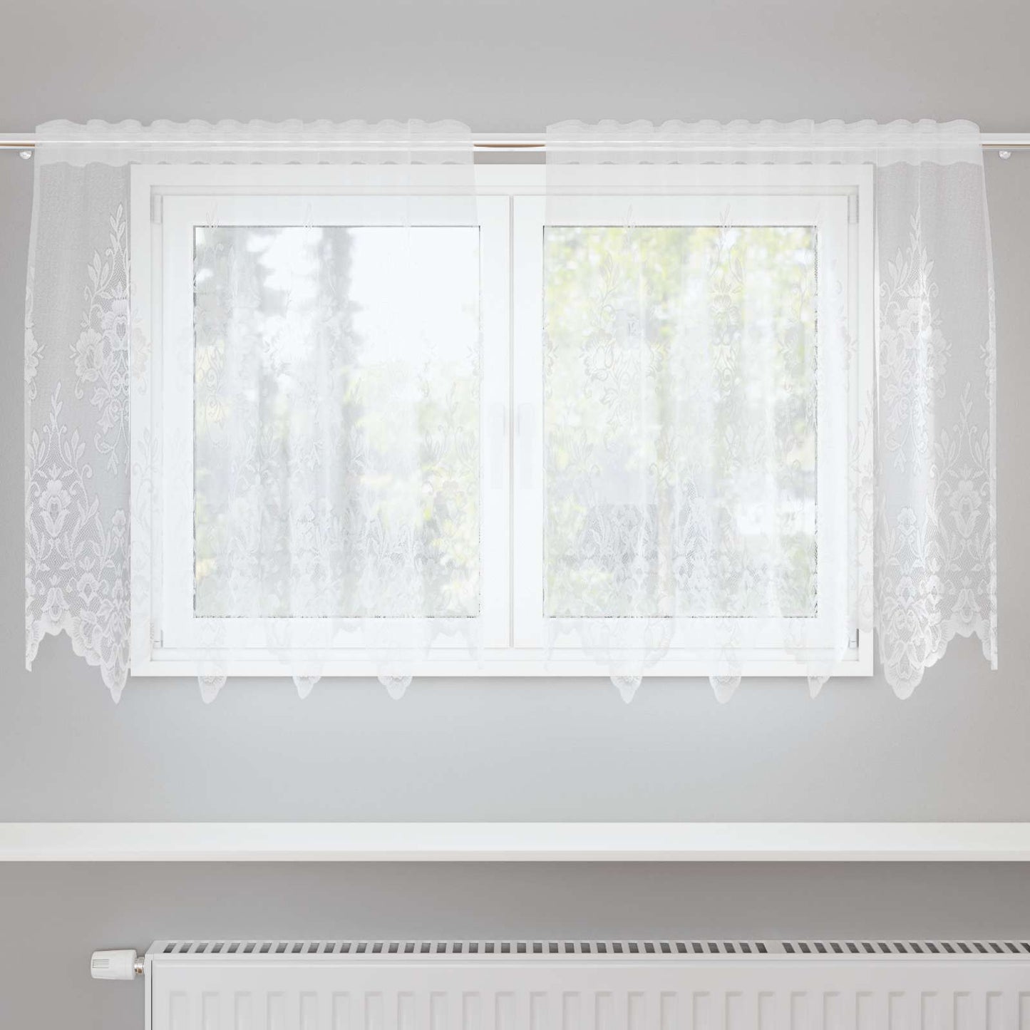 Vidaxx rideau en dentelle avec rideaux fleurs blanc 120 x 150 cm polyester