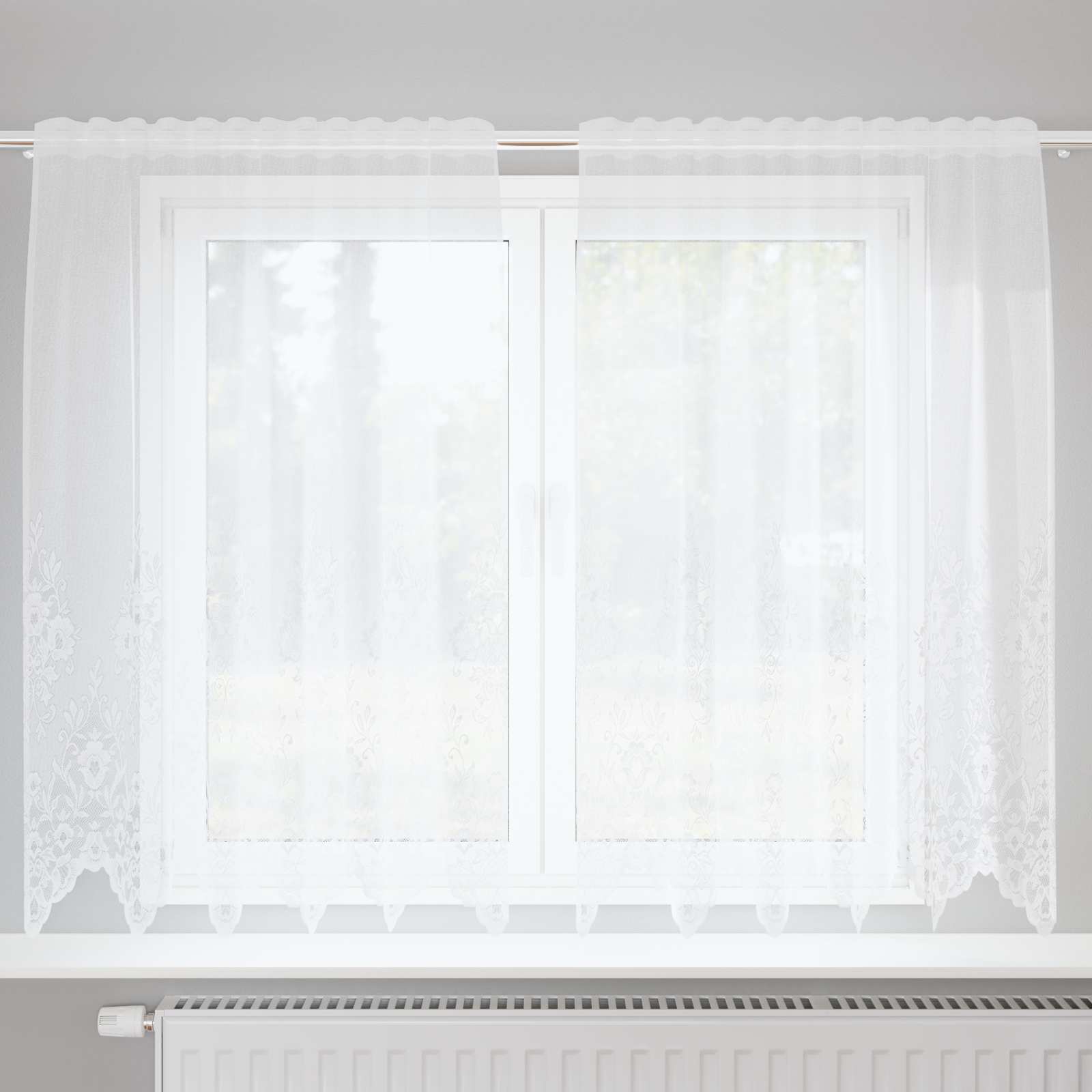 Vidaxx rideau en dentelle avec rideaux blanc 150 x 160 cm polyester