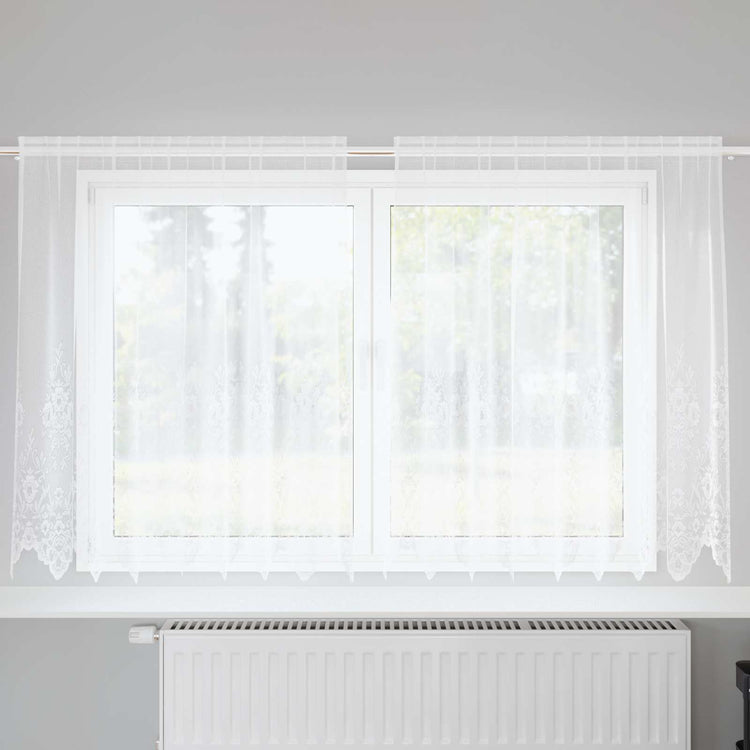 Vidaxx rideau en dentelle avec rideaux fleurs blanc 180 x 200 cm polyester