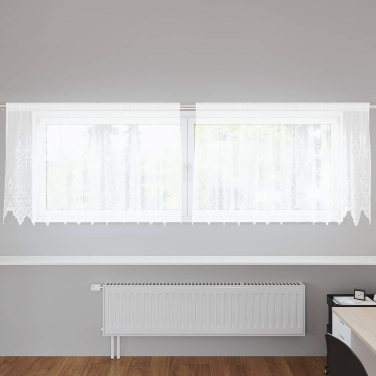 Vidaxx rideau en dentelle avec rideaux fleurs blanc 80 x 300 cm polyester