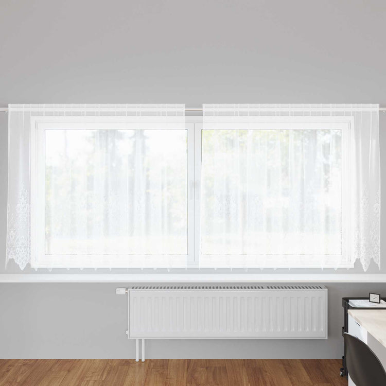 Vidaxx rideau en dentelle avec rideaux fleurs blanc 140 x 300 cm polyester