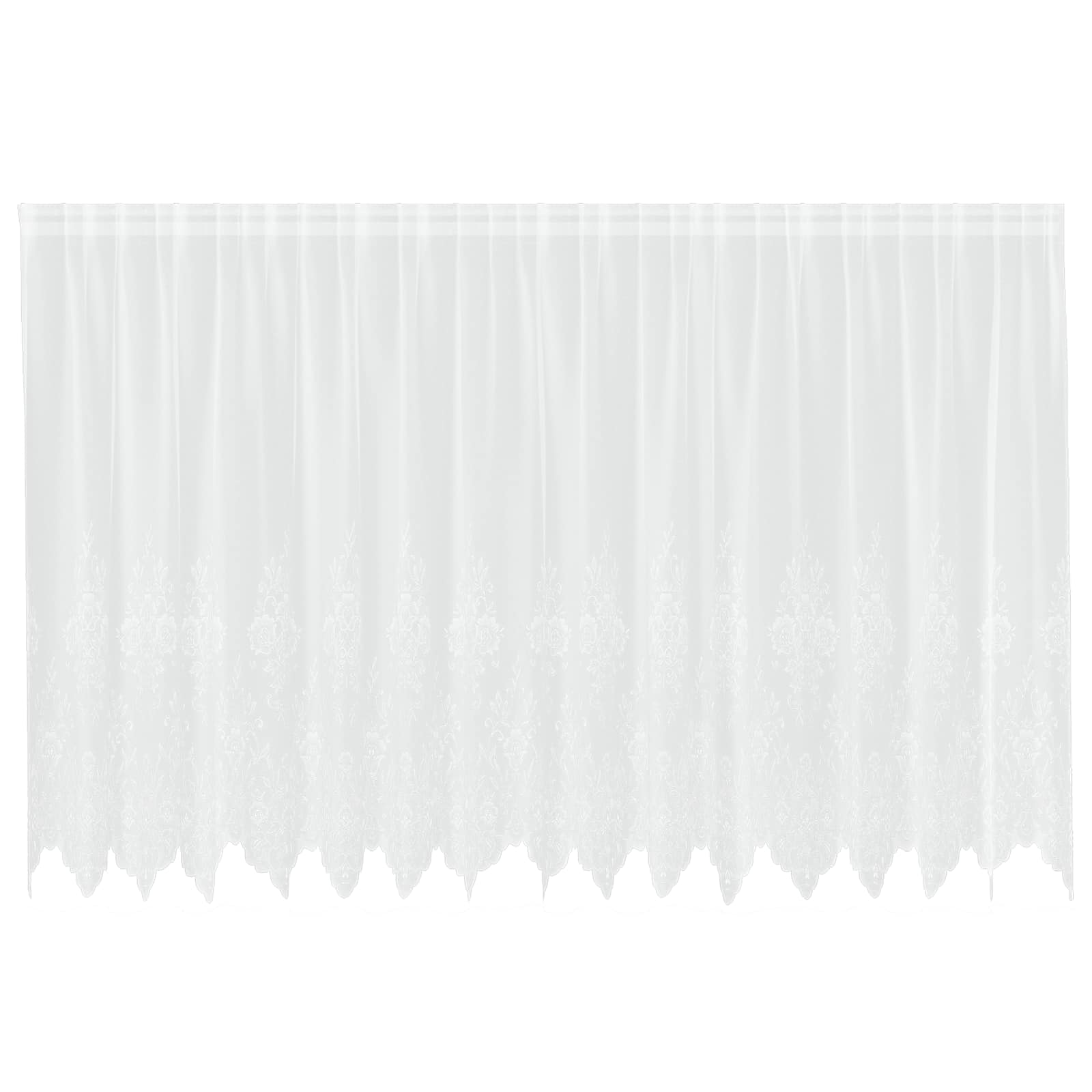 Vidaxx rideau en dentelle avec rideaux fleurs blanc 140 x 400 cm polyester