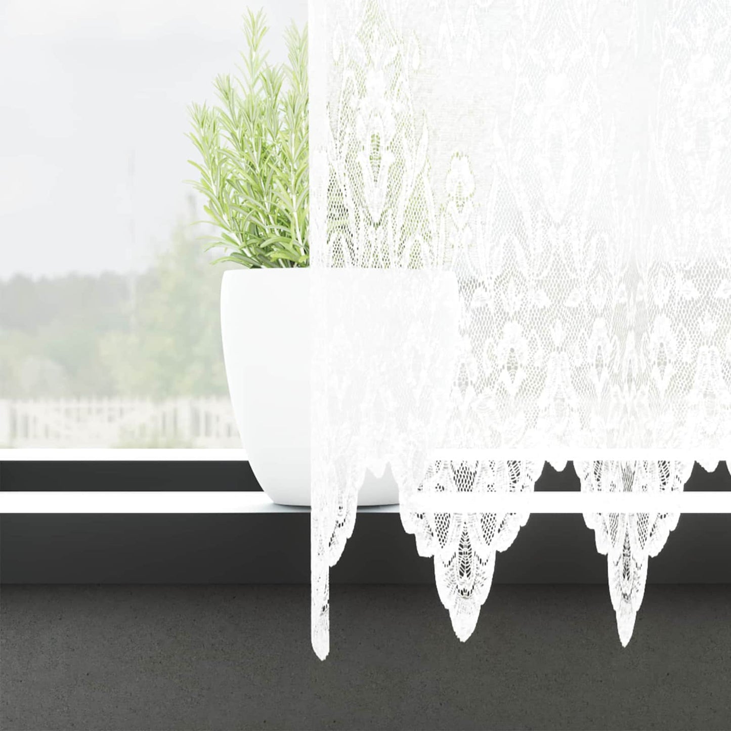 Vidaxx rideau en dentelle avec rideaux fleurs blanc 120 x 500 cm polyester