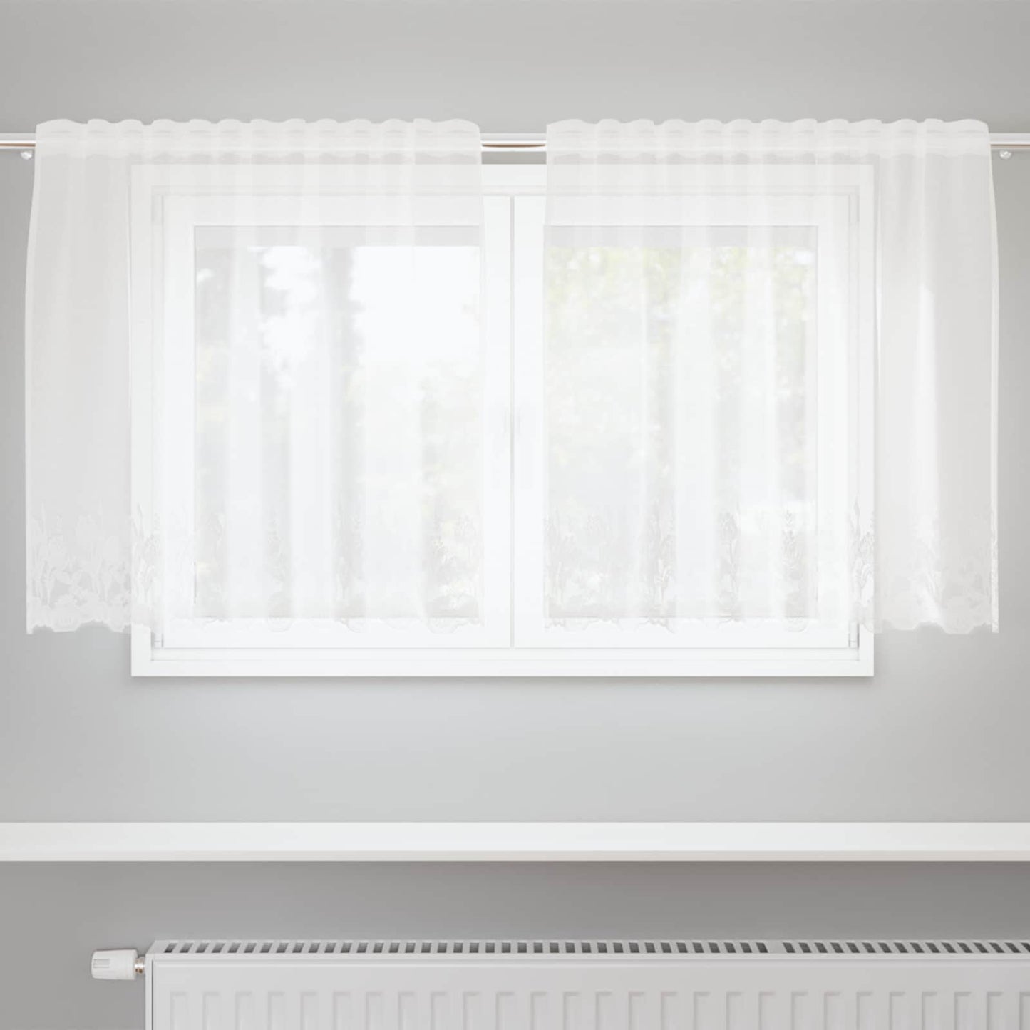 Vidaxx rideau en dentelle avec rideaux fleurs blanc 80 x 150 cm polyester