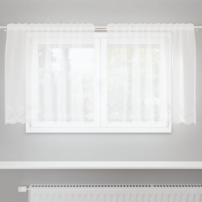 Vidaxx rideau en dentelle avec rideaux fleurs blanc 80 x 150 cm polyester