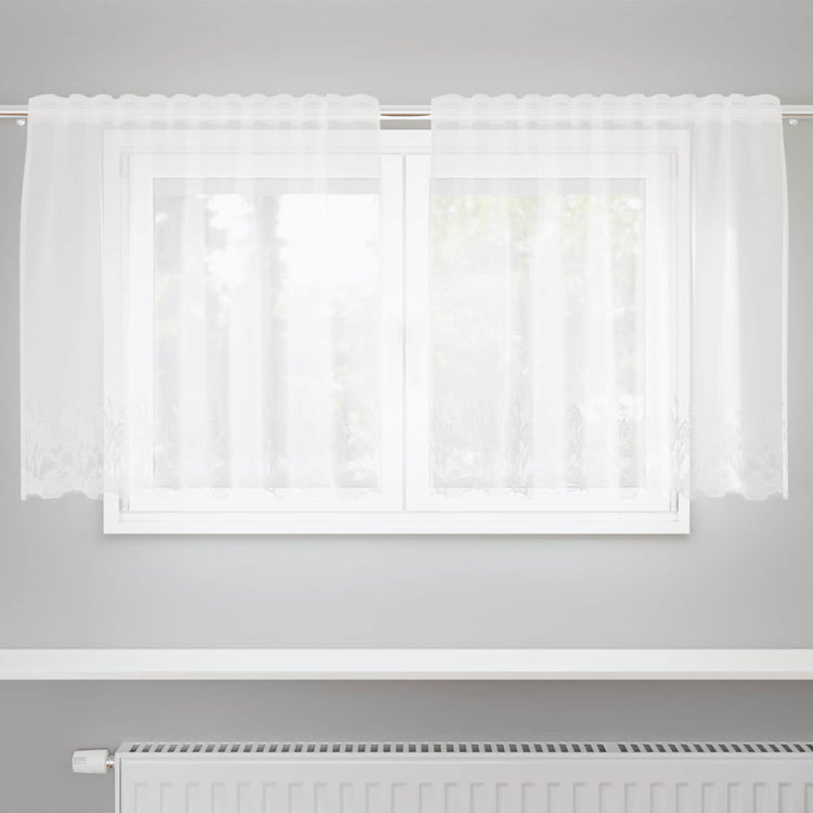 Vidaxx rideau en dentelle avec rideaux fleurs blanc 80 x 150 cm polyester