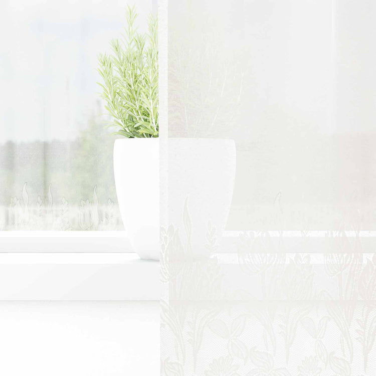 VidaXL rideau en dentelle avec rideaux fleurs blanc 100 x 150 cm polyester