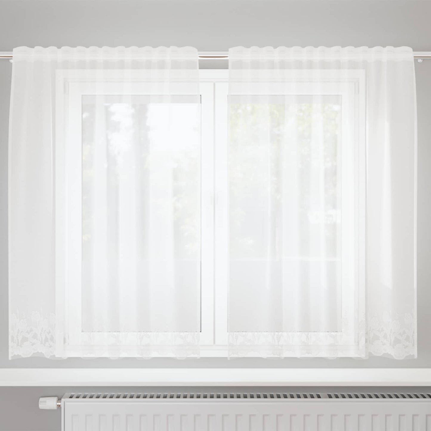 Vidaxx rideau en dentelle avec rideaux fleurs blanc 140 x 150 cm polyester