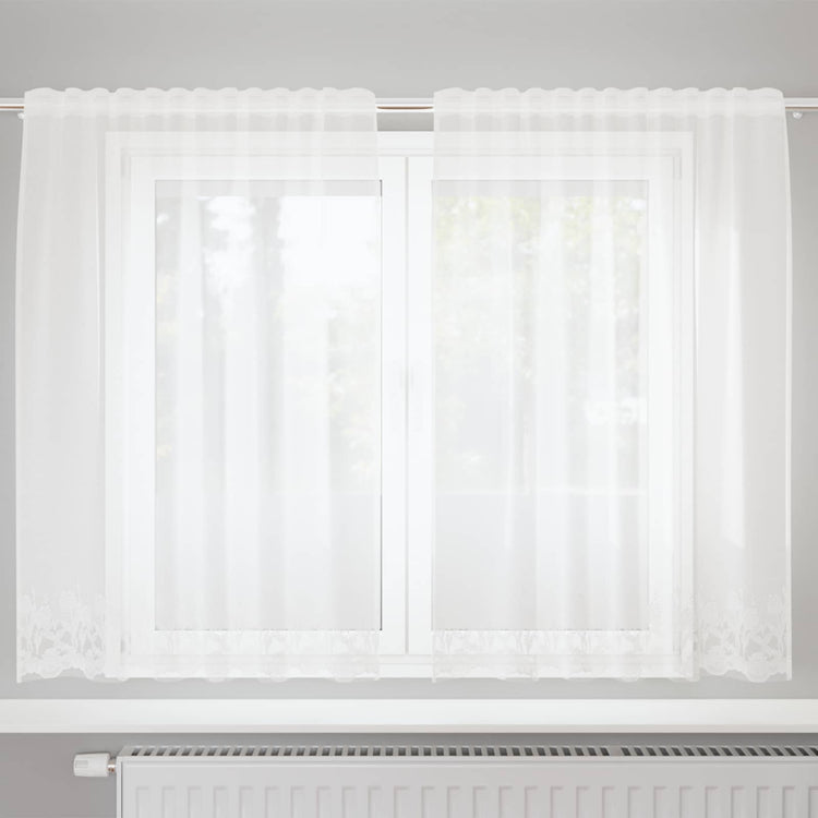 Vidaxx rideau en dentelle avec rideaux fleurs blanc 140 x 150 cm polyester