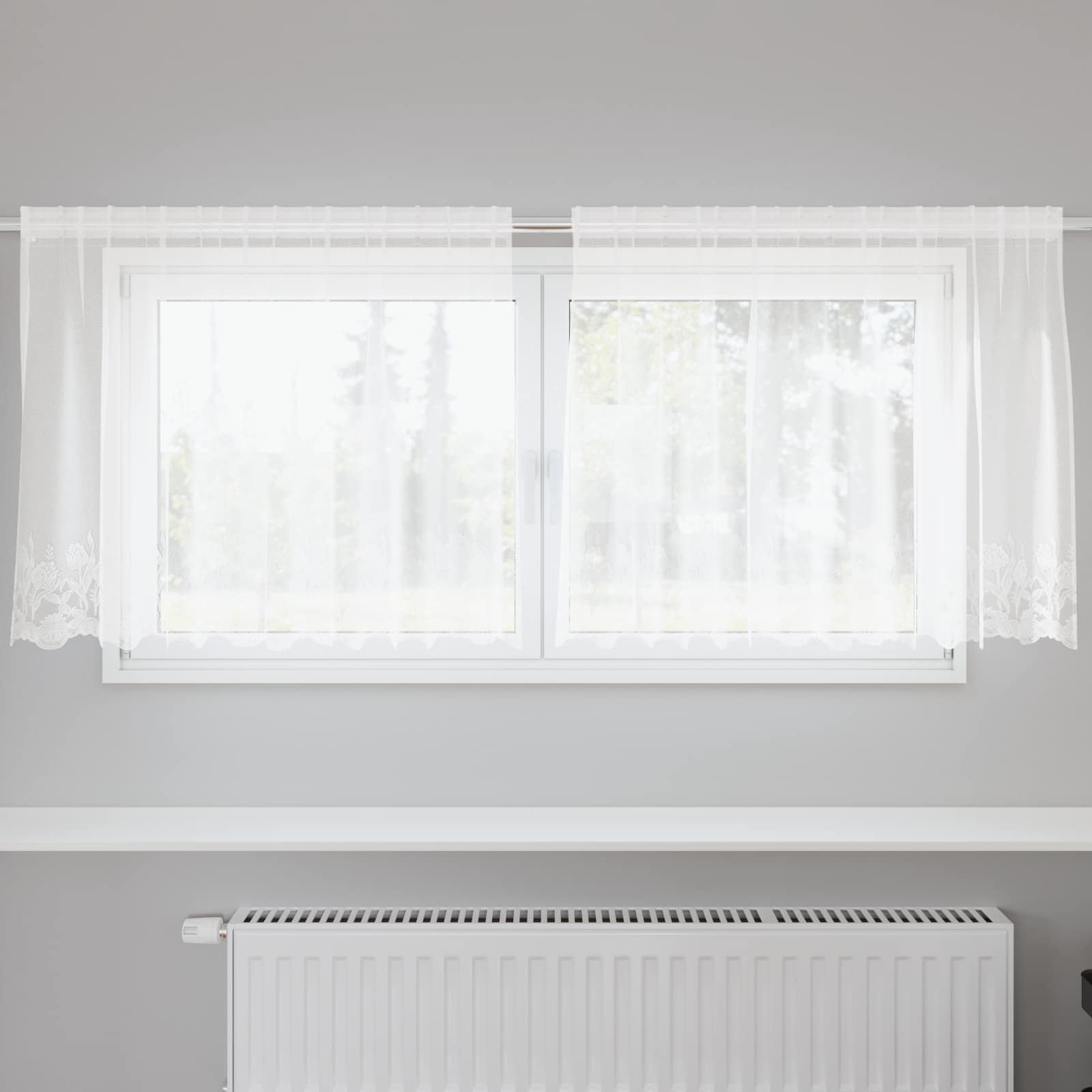 Vidaxx rideau en dentelle avec rideaux fleurs blanc 80 x 200 cm polyester